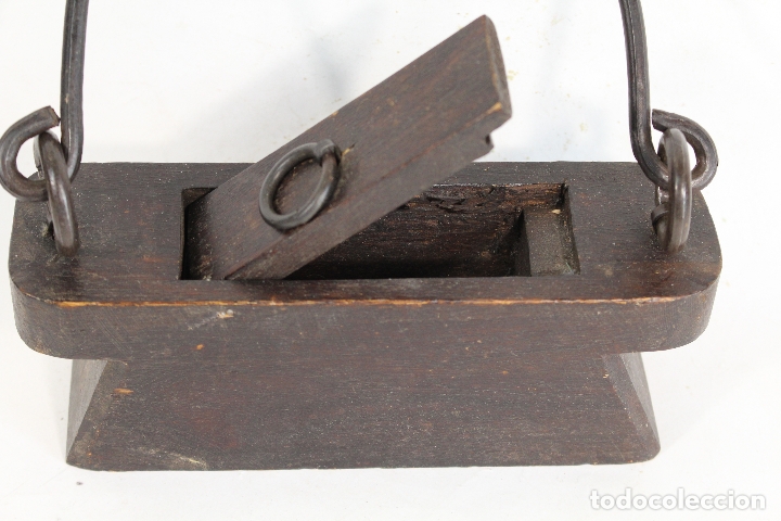 Antig&uuml;edades: lampara candil antiguo de madera - Foto 2