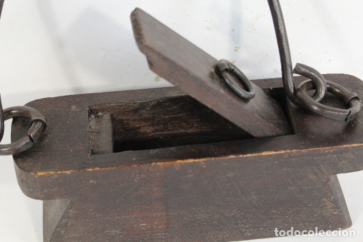 Antig&uuml;edades: lampara candil antiguo de madera - Foto 5