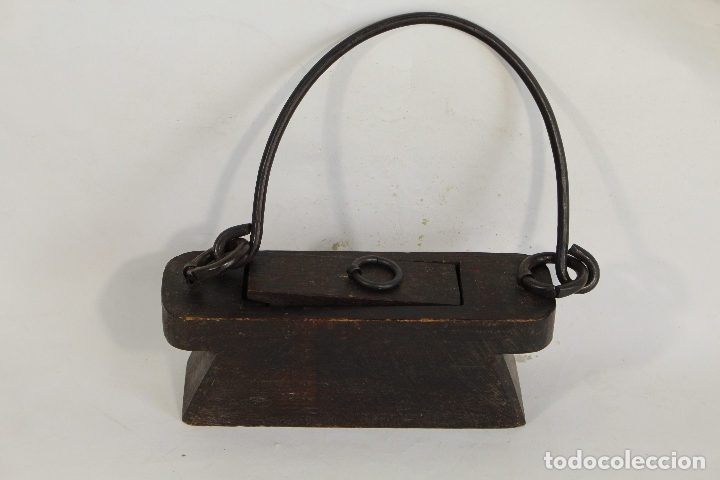 Antig&uuml;edades: lampara candil antiguo de madera - Foto 6