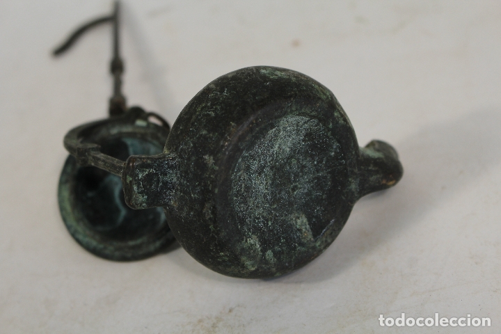 Antig&uuml;edades: lampara candil antiguo de bronce - Foto 7