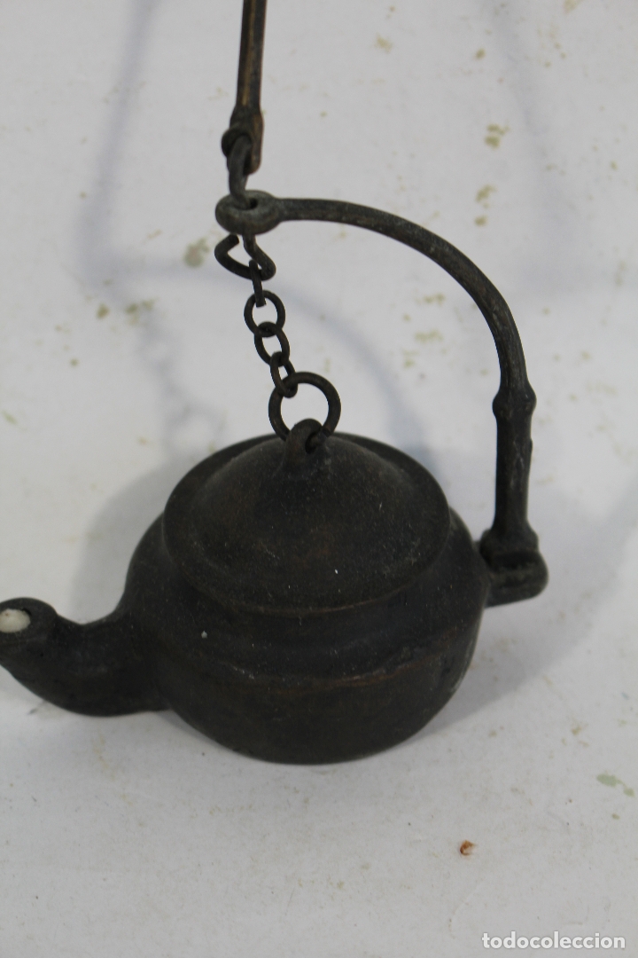 Antig&uuml;edades: lampara candil antiguo de bronce - Foto 3