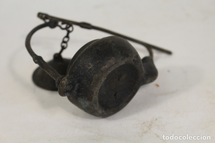 Antig&uuml;edades: lampara candil antiguo de bronce - Foto 6
