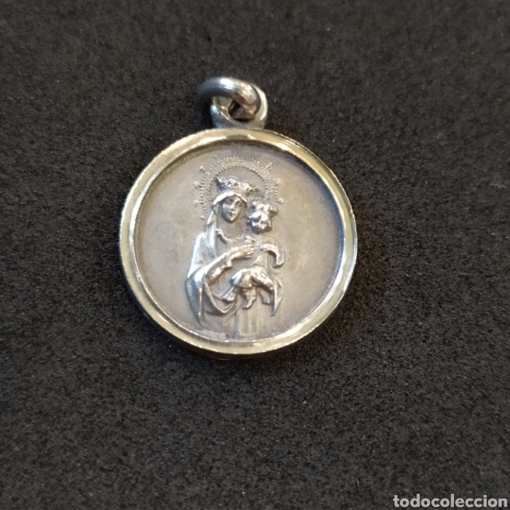 Antig&uuml;edades: Medalla de plata corazon de Jesus y Maria. - Foto 2