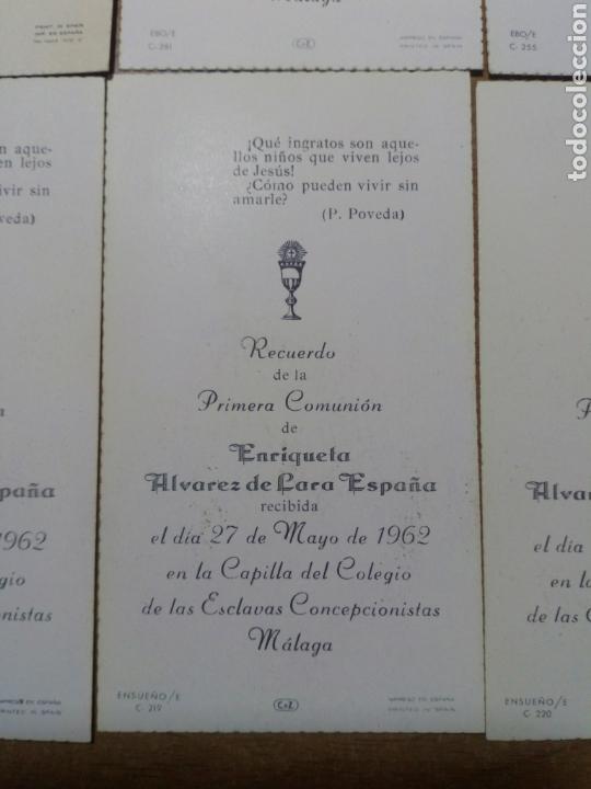 Antig&uuml;edades: Lote de 12 estampas comuni&oacute;n de 1962 - Foto 3