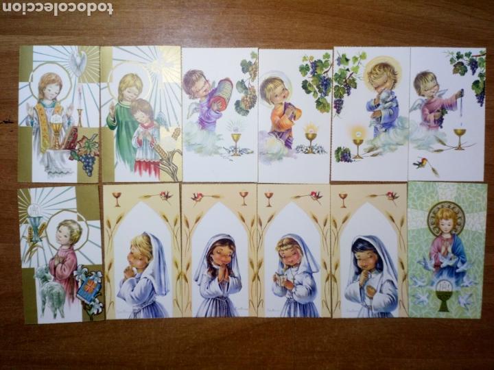 Antig&uuml;edades: Lote de 12 estampas comuni&oacute;n de 1962 - Foto 1