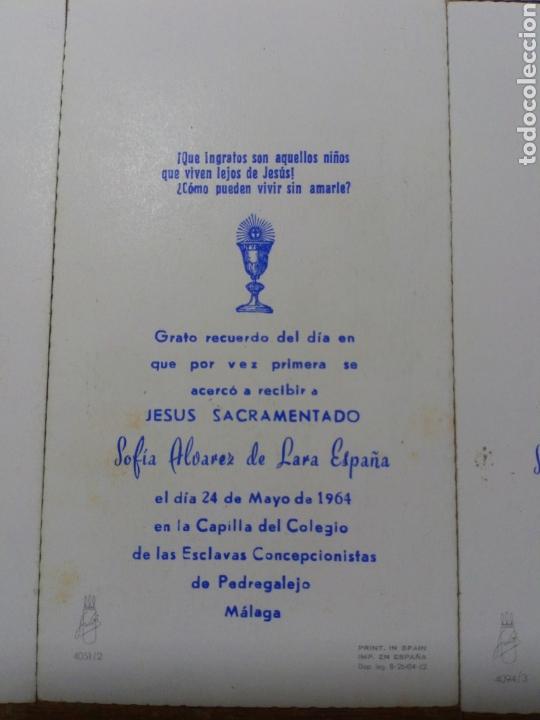 Antig&uuml;edades: Lote 11 estampas de comuni&oacute;n de 1964 - Foto 3