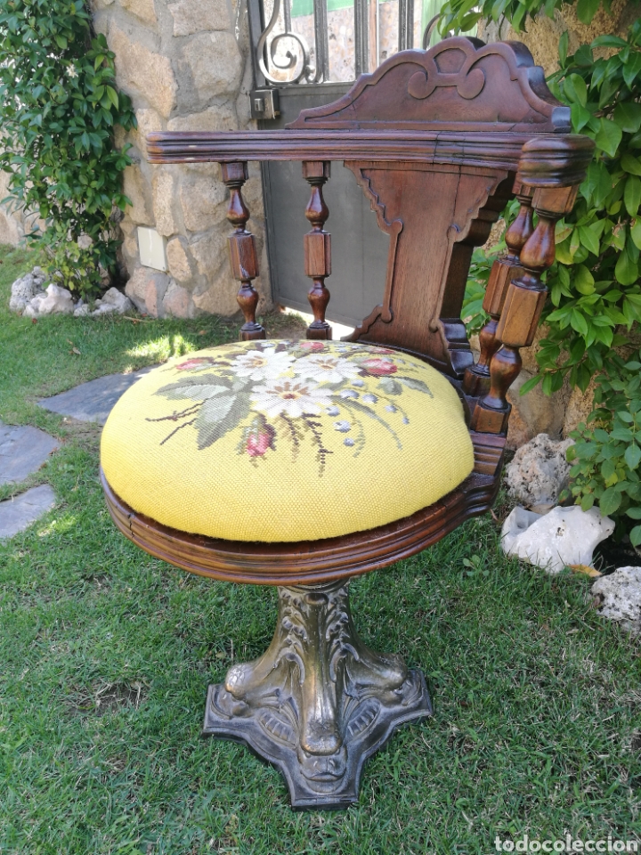Antig&uuml;edades: Sillon de capitan de barco siglo XIX - Foto 2