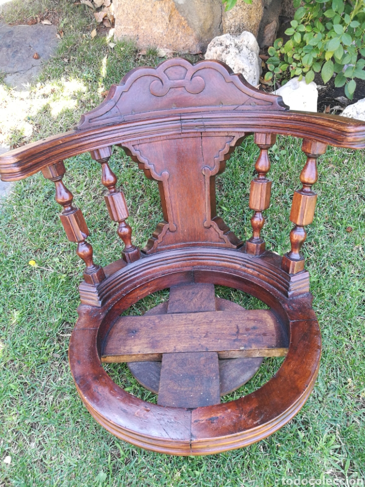 Antig&uuml;edades: Sillon de capitan de barco siglo XIX - Foto 10