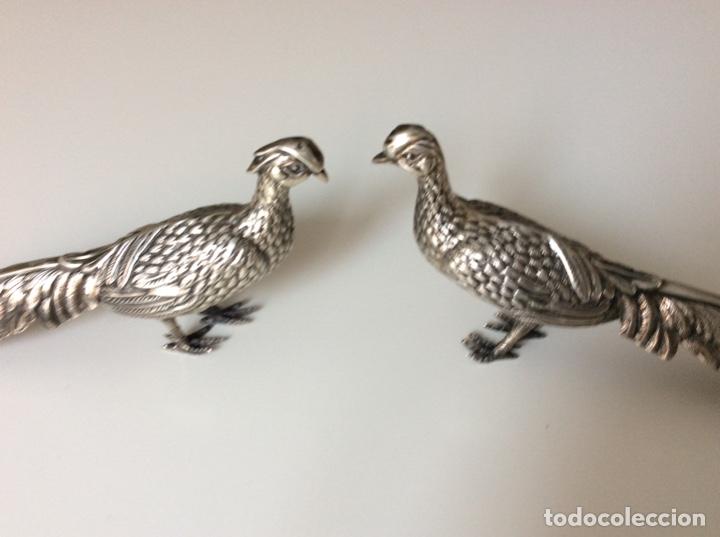 Antig&uuml;edades: Pareja de faisanes de plata de ley. A&ntilde;o 1976 - Foto 1