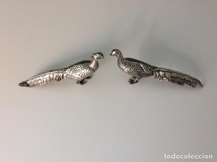 Antig&uuml;edades: Pareja de faisanes de plata de ley. A&ntilde;o 1976 - Foto 3