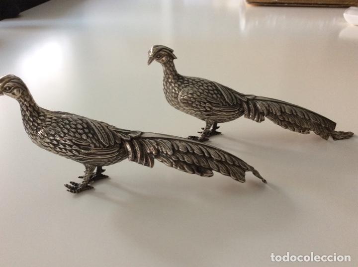 Antig&uuml;edades: Pareja de faisanes de plata de ley. A&ntilde;o 1976 - Foto 7