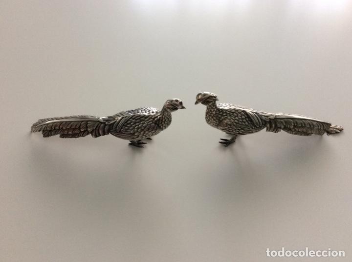 Antig&uuml;edades: Pareja de faisanes de plata de ley. A&ntilde;o 1976 - Foto 11