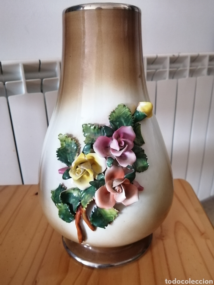 Antig&uuml;edades: Jarron con flores decorativas - Foto 5