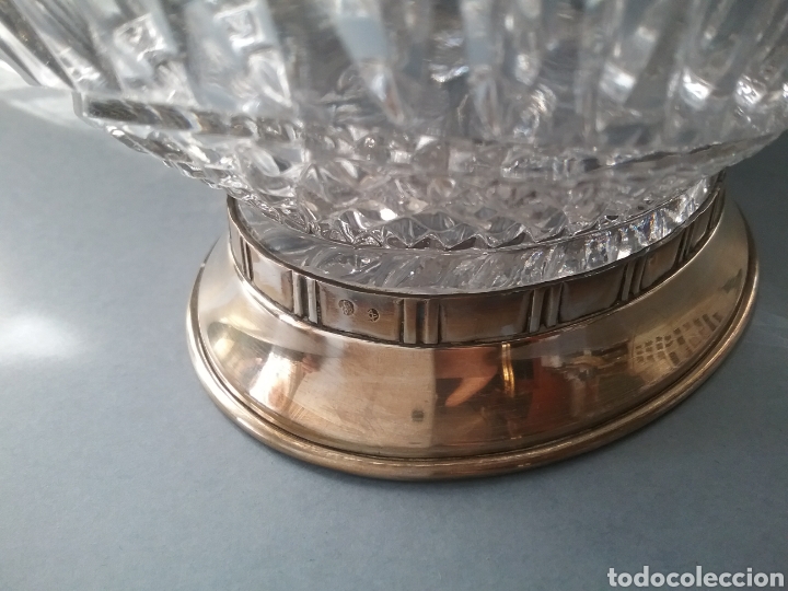 Antig&uuml;edades: Centro de mesa en cristal tallado y con base en plata de ley. - Foto 4