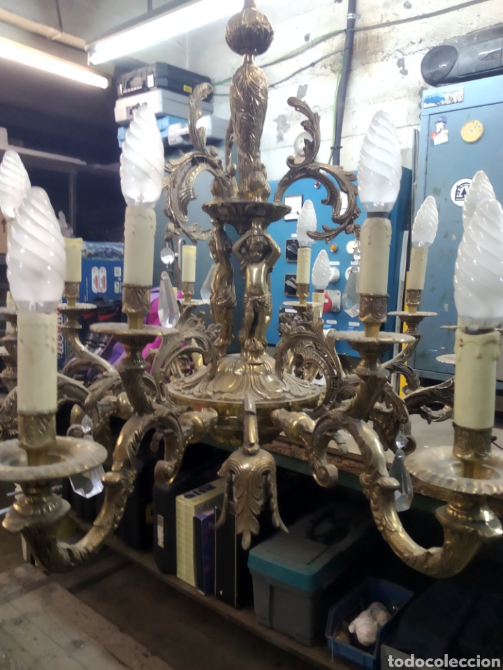 Antig&uuml;edades: Lampara de bronze Grandes dimensiones - Foto 2