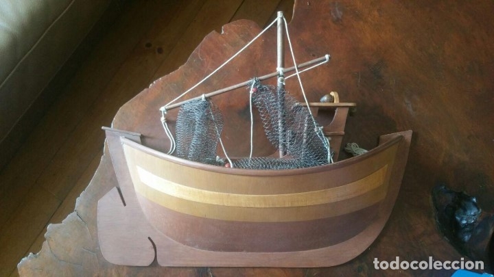 Antig&uuml;edades: BARCA DE PESCA EN MADERA PARA DECORACION DE PARED - Foto 1