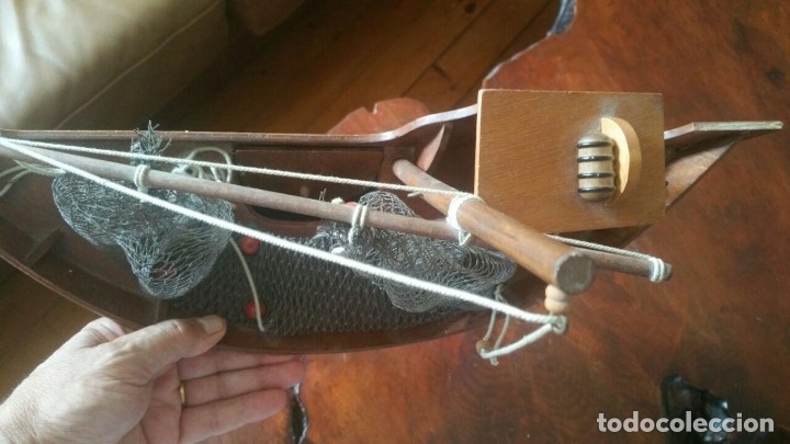 Antig&uuml;edades: BARCA DE PESCA EN MADERA PARA DECORACION DE PARED - Foto 4