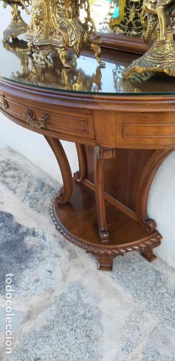 Antig&uuml;edades: Consola de madera maciza - Foto 5