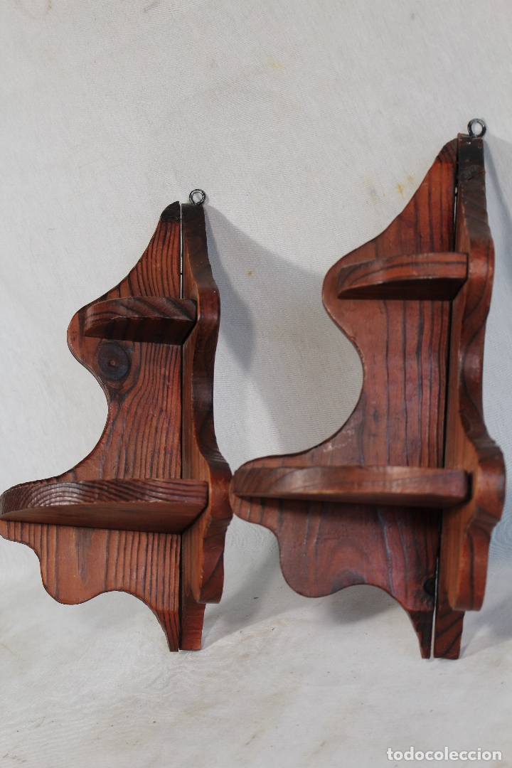 Antig&uuml;edades: pareja de mensulas riconera rusticas - Foto 4