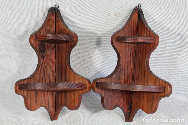 Antig&uuml;edades: pareja de mensulas riconera rusticas - Foto 6