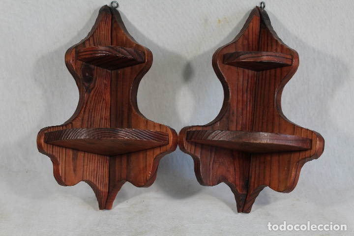 Antig&uuml;edades: pareja de mensulas riconera rusticas - Foto 1