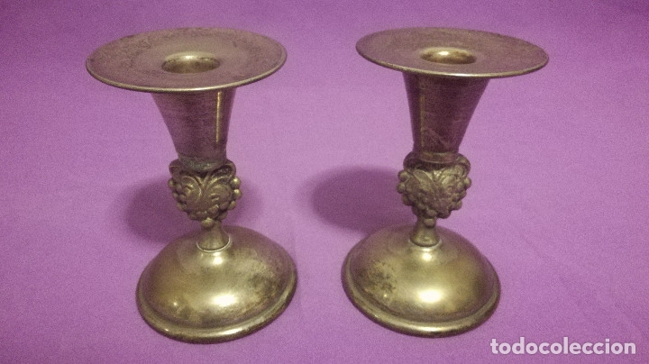Antig&uuml;edades: 3-2   CANDELABROS, alpaca plateada - Foto 1