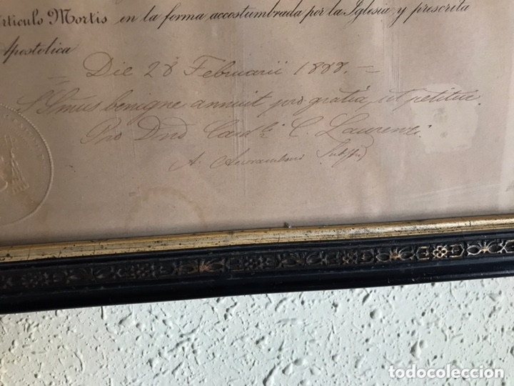 Antig&uuml;edades: INDULGENCIA ENMARCADA A&Ntilde;O 1888 - Foto 6