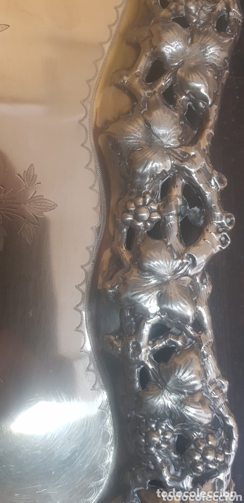 Antig&uuml;edades: #781 ESPECTACULAR BANDEJA DE PLATA - Foto 3