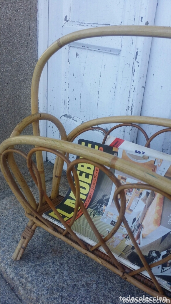 Antig&uuml;edades: Antiguo revistero de bamb&uacute; - Foto 3