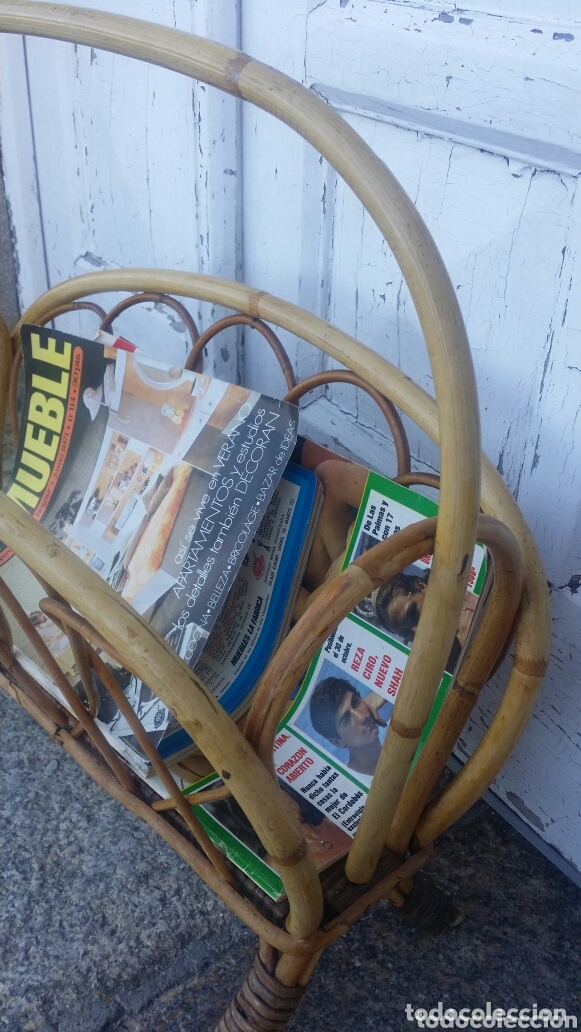 Antig&uuml;edades: Antiguo revistero de bamb&uacute; - Foto 4