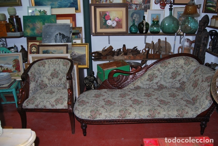 Antig&uuml;edades: Set Chaise Longue & Sill&oacute;n - Foto 1