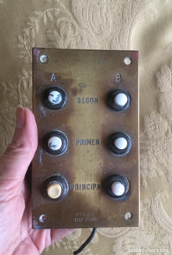 Antig&uuml;edades: ANTIGUO TIMBRE DE LAT&Oacute;N DE PISOS DURELL - Foto 2