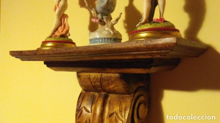 Antig&uuml;edades: M&Eacute;NSULA DE MADERA TALLADA - Foto 6