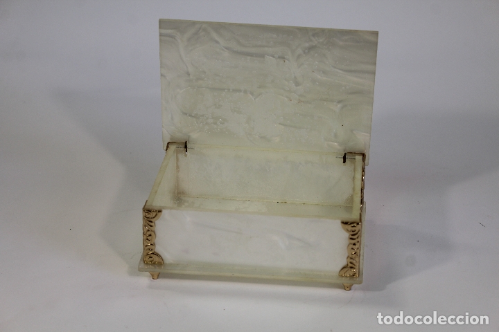 Antig&uuml;edades: caja joyero en pasta de nacar - Foto 3