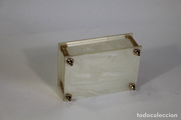 Antig&uuml;edades: caja joyero en pasta de nacar - Foto 6