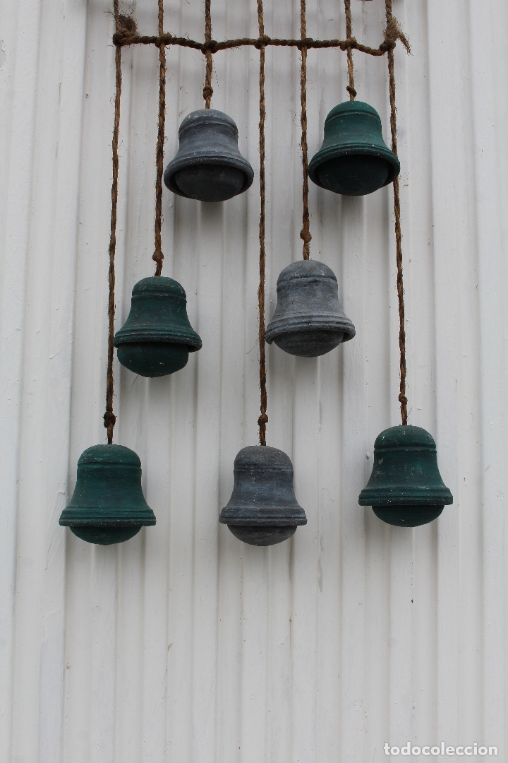 Antig&uuml;edades: carrill&oacute;n de viento campanas de ceramica - Foto 5