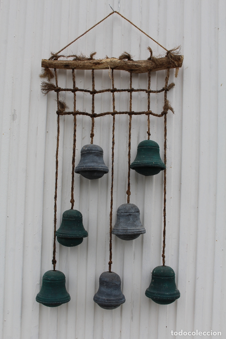 Antig&uuml;edades: carrill&oacute;n de viento campanas de ceramica - Foto 6