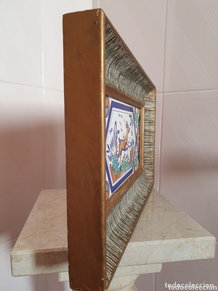 Antig&uuml;edades: BONITO AZULEJO ENMARCADO - Foto 4