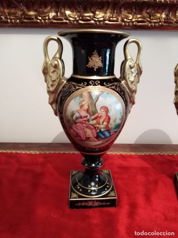 Antig&uuml;edades: Pareja de jarrones de porcelana - Foto 6