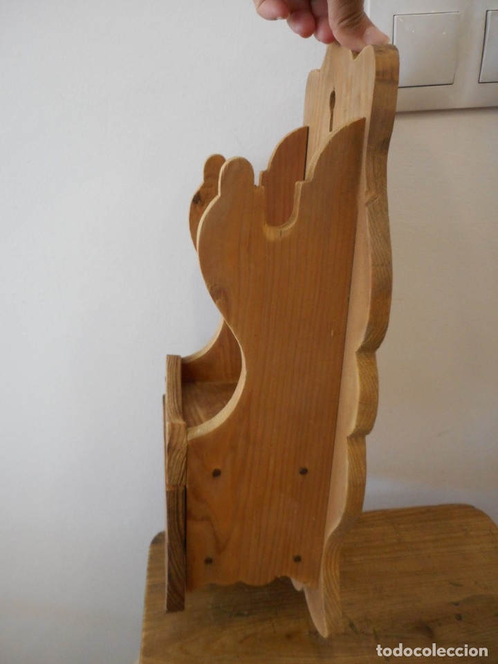 Antig&uuml;edades: Almirecero de madera con caj&oacute;n - soporte de almirez - Foto 6