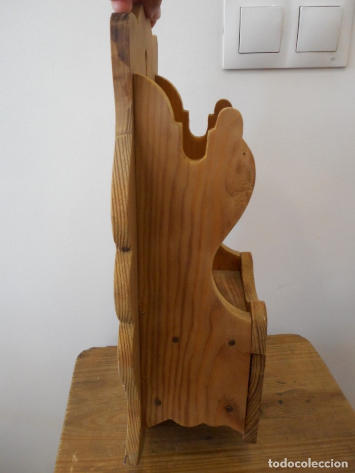 Antig&uuml;edades: Almirecero de madera con caj&oacute;n - soporte de almirez - Foto 8