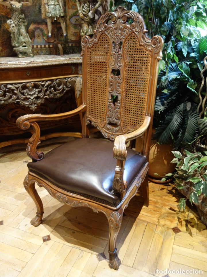 Antig&uuml;edades: SILLON MADERA TALLADA MARIANO GARCIA - Foto 2