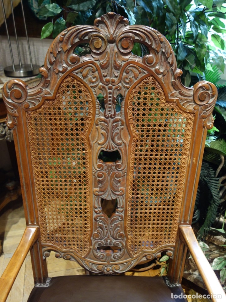Antig&uuml;edades: SILLON MADERA TALLADA MARIANO GARCIA - Foto 3