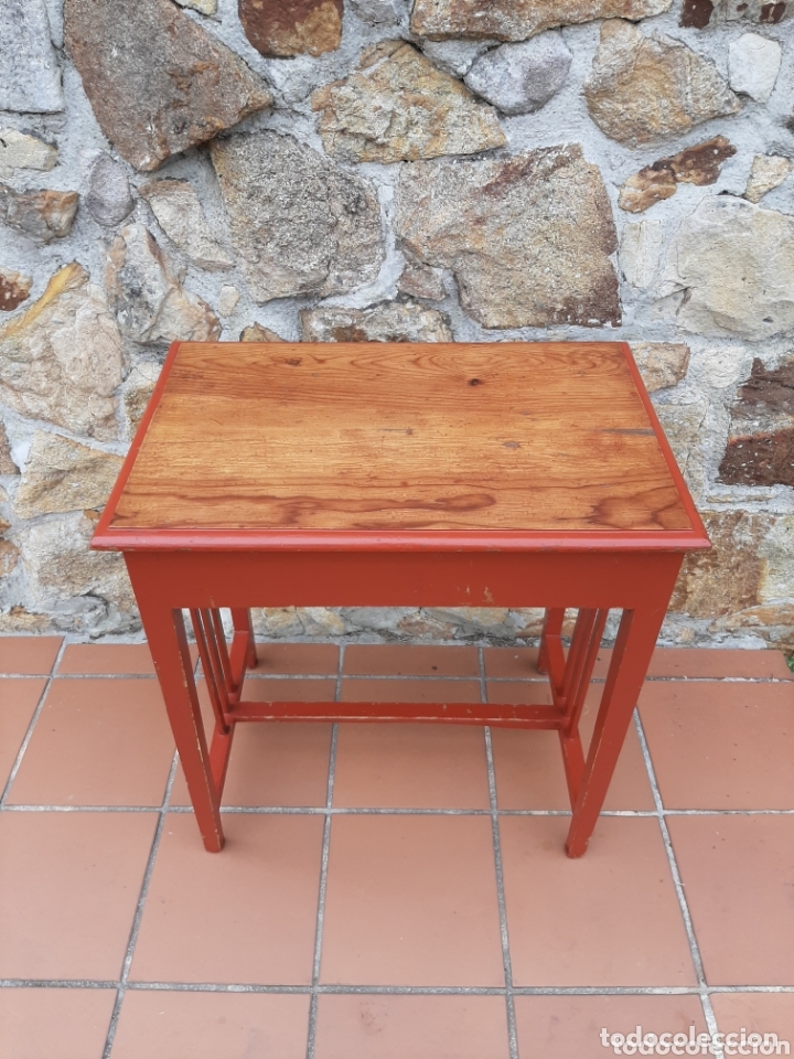 Preciosa Mesa De Madera De Pino Mesita Auxili Comprar Mesas Antiguas En Todocoleccion 7993