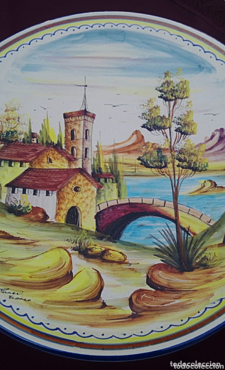 Antig&uuml;edades: PLATO DE CER&Aacute;MICA - PINTADO A MANO - Foto 2