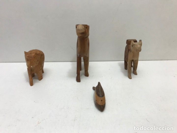 Antig&uuml;edades: LOTE 4 ANIMALES DE MADERA - Foto 2