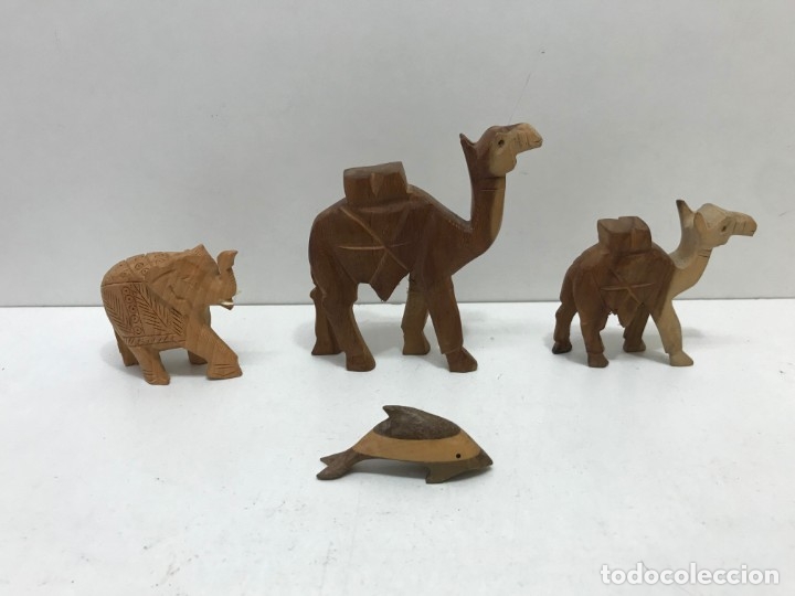 Antig&uuml;edades: LOTE 4 ANIMALES DE MADERA - Foto 3