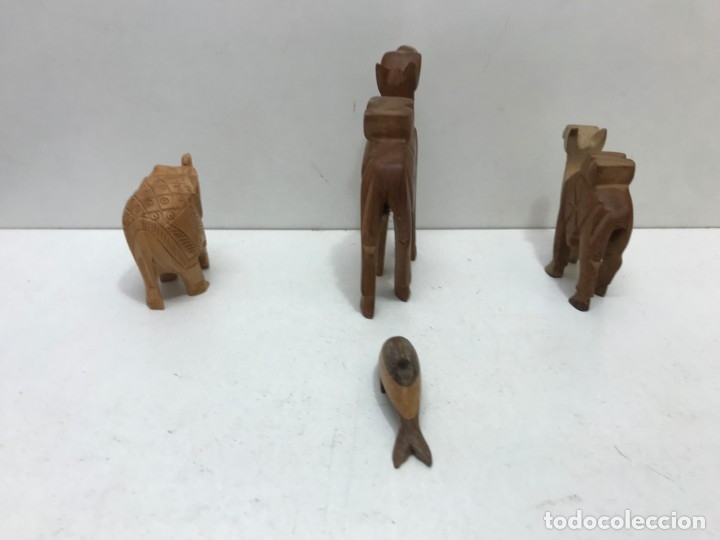 Antig&uuml;edades: LOTE 4 ANIMALES DE MADERA - Foto 4
