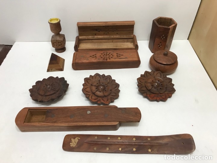 Antig&uuml;edades: LOTE 11 ARTICULOS DE MADERA - Foto 2