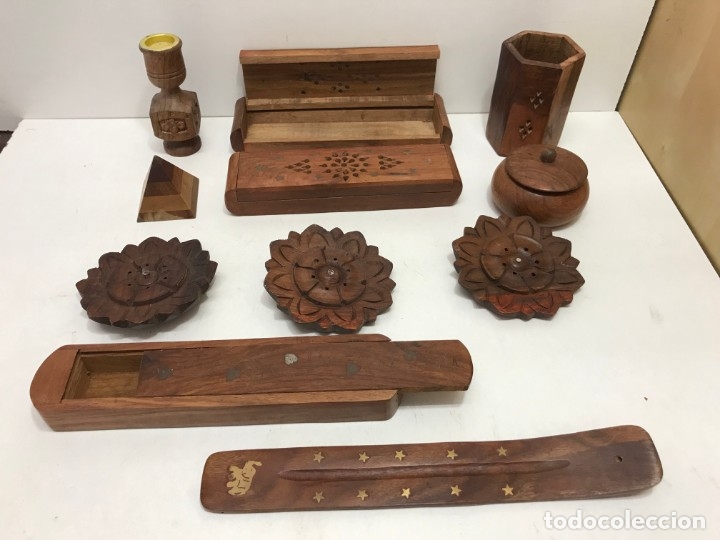 Antig&uuml;edades: LOTE 11 ARTICULOS DE MADERA - Foto 3